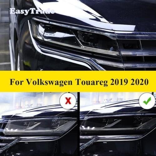 For Volkswagen VW Touareg 2019 2020 TPU Transparent Black Film Car Headlight Protective Film Anti-scratch Sticker Car Styling