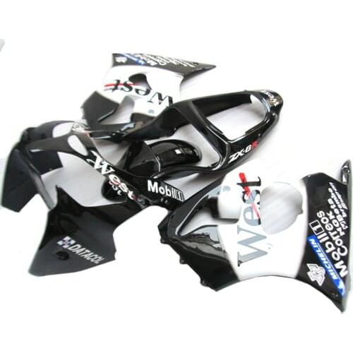 Hot Sale Injection Motorcycle parts for Kawasaki Ninja ZX6R fairing kit 2000 2001 2002 white black set zx6r 00 01 02 YH33