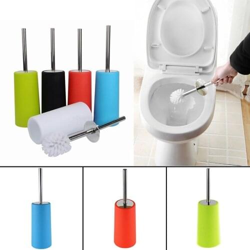 Portable Stainless Steel Toilet Brush Plastic Holder Stand Bathroom Cleaner Kit Accessories PAK55