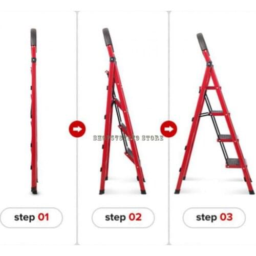 Household Folding Ladder Thickened Herringbone Ladder Mobile Stair Telescopic Ladder Multi Function Lad