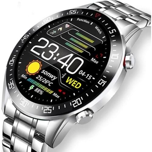 2021 New Steel Band Smart Watch Men Heart Rate IP68 Waterproof Full Touch Screen Luxury Smartwatch Mens For Xiaomi Huawei