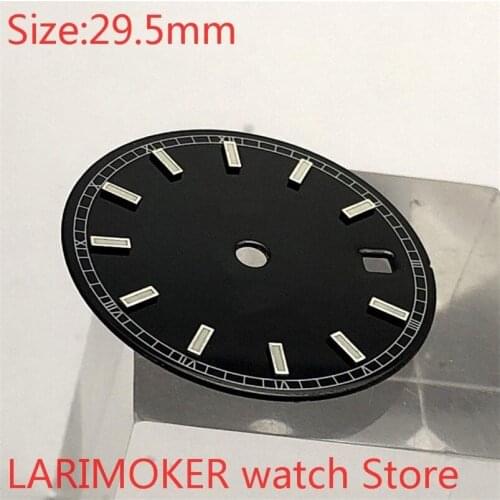 No BLIGER logo 29.5mm premium luminous black dial is suitable for Miyota-DG-2813-3804 ETA2836-2824 automatic movement