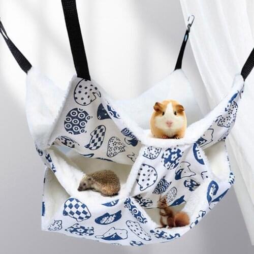 Triple Layer Warm Hamster Hammock Plush Thick Sleeping Bag For Guinea Pig Cage Hanging Pet Guinea Pig Chinchilla Gerbil Nest Bed