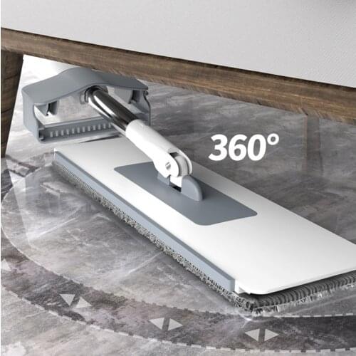 Magic Squeeze Mop For Washing Floors Household Cleaning Products Lazy Hands Free Wring Flat Mops With Wiper Strip Microfiber Pad