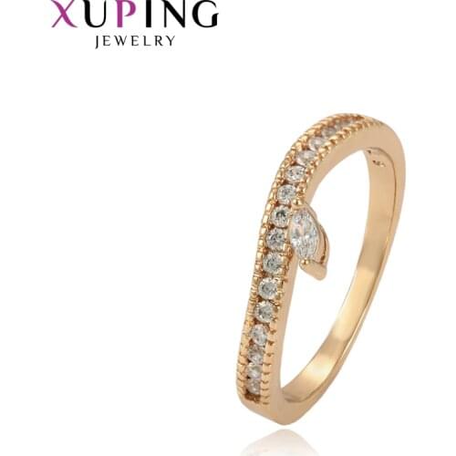 Xuping Vintage Elegant Rings Gold Color Plated Exquisite Ring for Women Christmas Party Jewelry Gift 15299