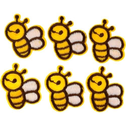 10pcs Bee Embroidered patches for clothing DIY patches iron on thermo sticker sewing fabric appliques Decoration