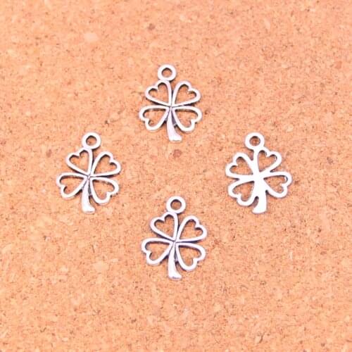 200Pcs lucky irish four leaf clover Charms Pendant For DIY Necklace Bracelet Jewelry Making DIY Handmade 17*14mm