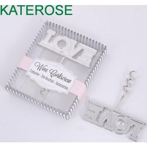 8PCS Silver Love Bottle Opener Wine Beer Corkscrew Wedding Bridal Shower Favors for Male Guest