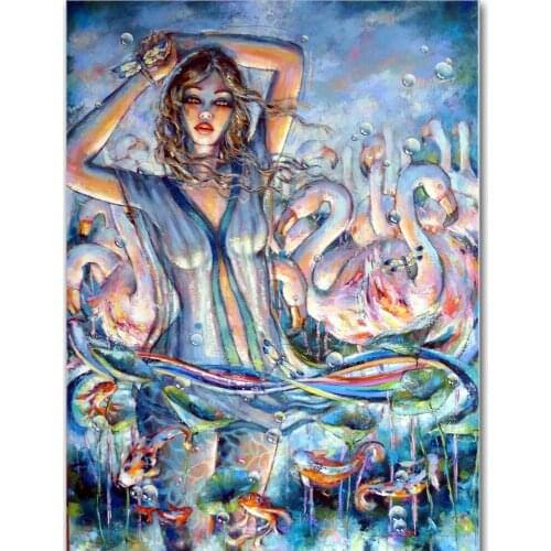 Abstract beauty and flamingo diamond painting accessories 5d embroidery graffiti art icon animal pictures rhinestone home decora