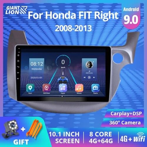 2DIN Android 9.0 Car Radio For Honda Fit Jazz 2007-2013 Car Multimedia Video Player Car Stereo Bluetooth Navigation GPS 2DIN DVD