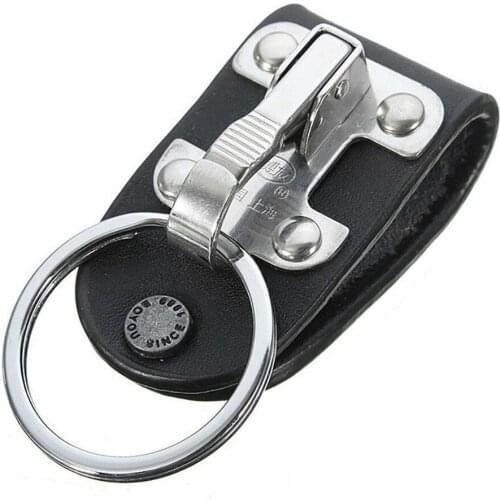 Pu Leather Key Chain Stainless Steel Keyring Holder For Men Detachable Casual Business Clip Accessories Ring Belt Key Z0B1