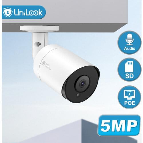 5MP Bullet POE IP Camera Built in Microphone SD Card Slot CCTV Security CCTV Camera IP66 Night Vision H.265 ONVIF P2P