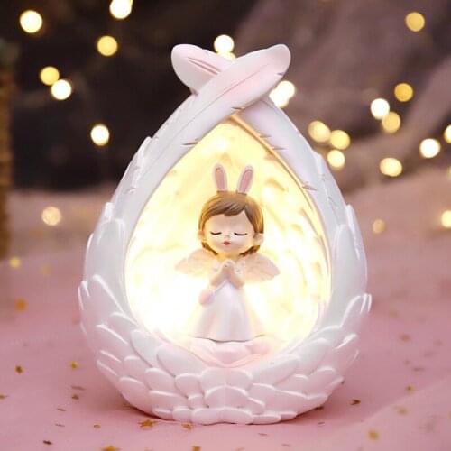 Angel Wings Star Light Bedside Sleeping Cute Night Light For Children Girls Birthday Gift Girls Heart Desktop Home Furnishing