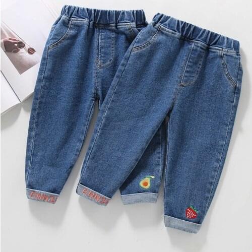 DIIMUU Denim Trousers For kids Fashion Boys Jeans Children Elastic Waist Long Pants Boy Casual Bottoms Clothing