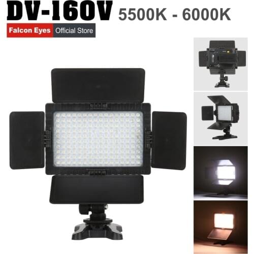 FALCONEYES LED Video/Photo Fill Light On Camera Fotografia Portable For Canon Nikon Sony Panasonic DV Camcorder/DSLR DV-160V