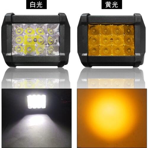 Automobile LED headlamp work inspection lamp 12 lamp 36W three row off-road vehicle roof lamp white and yellow