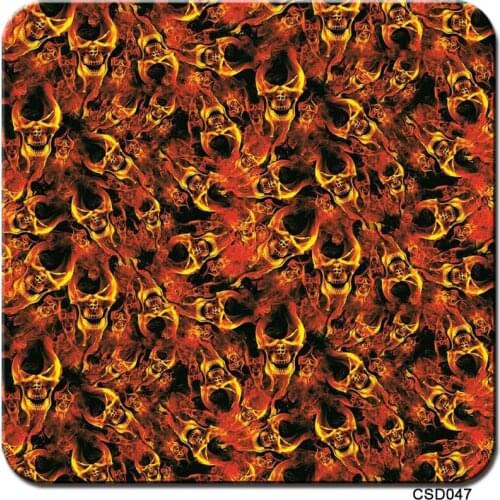 CS047 0.5M*20M Water Liquid Dipping Hydrographic Films Flame Red Skulls Film Water Transfer Printing Film