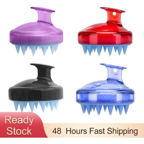 Comb Handheld Silicone Scalp Shampoo Massage Brush Washing Comb Shower Head Hair Mini Head Meridian Massage Wide Tooth