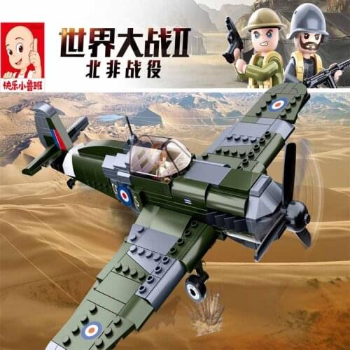 SLuban Christmas Gift Toys For Boys WW2 North Africa Campaign Series Military Fighter Model Building Blocks Toy For Kid Birthday