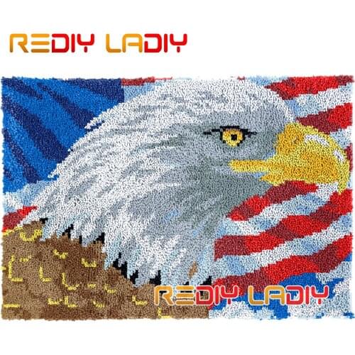 Latch Hook Rug American Eagle Plush Wall Tapestry DIY Carpet Rug Thick Yarn Arts Cushion Crocheting Floor Mat Home Decor Giftss