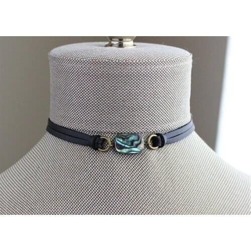 Abalone Shell Leather Choker