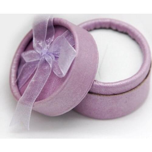 Round Shaped 5 colors Paper Ring Box Organizer Jewelry Display Storage Wedding Rings Gift box Diameter 5.2cm