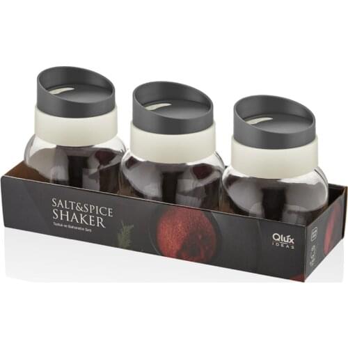 Kitchen Spice Storage Container Box 3Adet Set Three-Color Transparent Clamshell Storage Box Quality Elegant Looking Gray Red Green