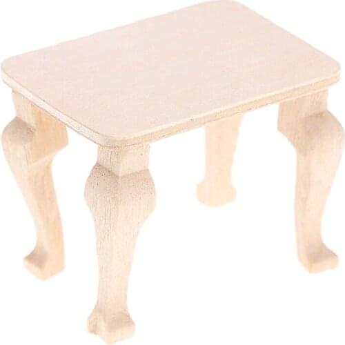 Mini 1:12 Wooden Table Furniture Toys Dollhouse Miniature Accessories DIY Doll House Decor Baby Toys