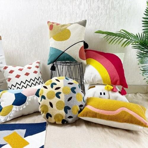 Soft Cushion Cover Embroidery Pillow Cover 45x45cm/30x50cm comfort Cozy Home Decoration for Living room Kids Room