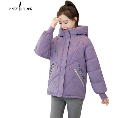 PinkyIsBlack Women Winter Jacket Loose Parkas Patchwork Thickening Warm Coat Hooded Female Down Cotton-padded Short Jacket Coat