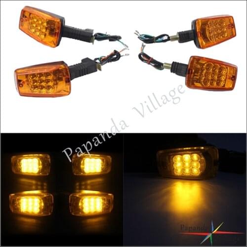 Papanda Plastic Motorbike 12V Front and Rear Turn Signal Indicators Light Sets Amber Light for MZ ETZ 251
