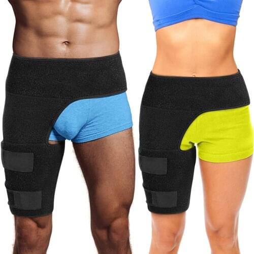 Adjustable Groin Support Men Women Compression Sport Thigh Waist Wrap Strap Sports Protective Gear for Cycling Bodybuilding