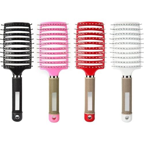 Salon Hairbrush Massager Hair Comb Women Men Hairdressing Styling Tool Scalp Portable Hairdressing Curved Curls Comb