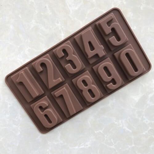 Silicone Chocolate Mold 0-9 with Numbers Silicone Chocolate Mold Ice Grid Mold XG089