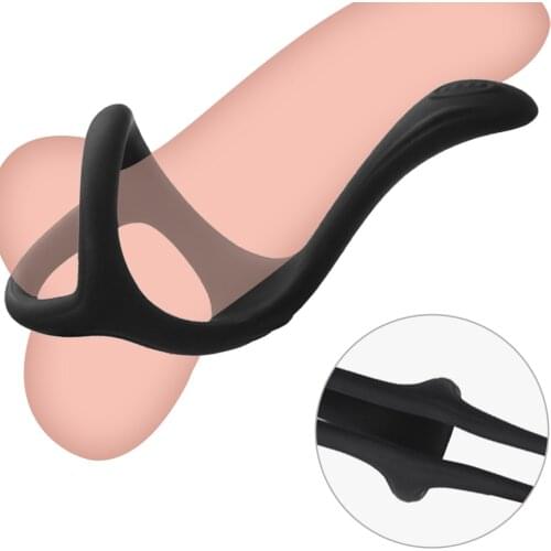 Silicone Penis Ring Sex Toys for Men Erection Prostate Massage Cock Ring Dual Ring Delay Ejaculation Scrotum Bind Adult Products