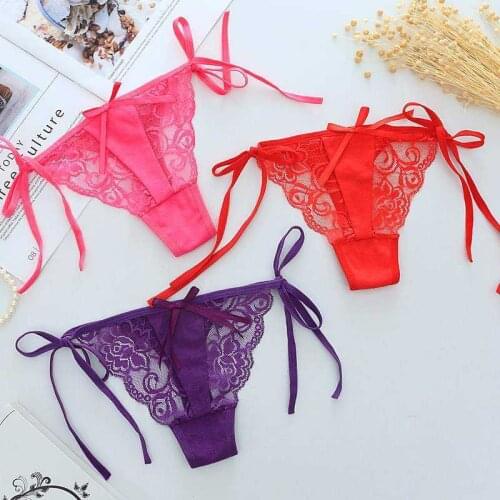 COZOK Ladies sexy underwear ladies lace underwear temptation low waist underwear women transparent hollow underwear women