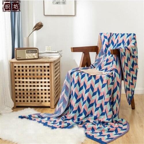 Knitted Blanket 180cm Sofa Throw Thread Blankets Nordic Bedding Blanket Travel TV Blankets Cotton Kids Toddler Baby Blankest