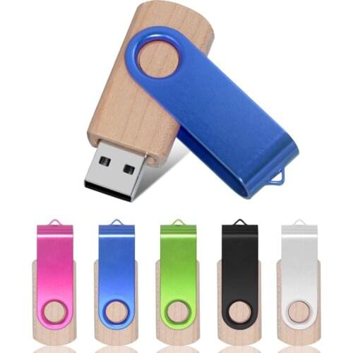 Pen Drive Wooden 64Gb USB Flash Drive 128Gb Pendrive 32Gb High Speed Maple and color clip Usb Stick 16GB Memory 8Gb for pc
