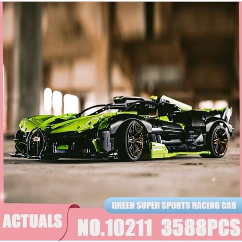 High-Tech MOC Green Super Sport Bolide Car Model 10211 Building Blocks Bricks Toys 42083 For Kids Birthday Gifts