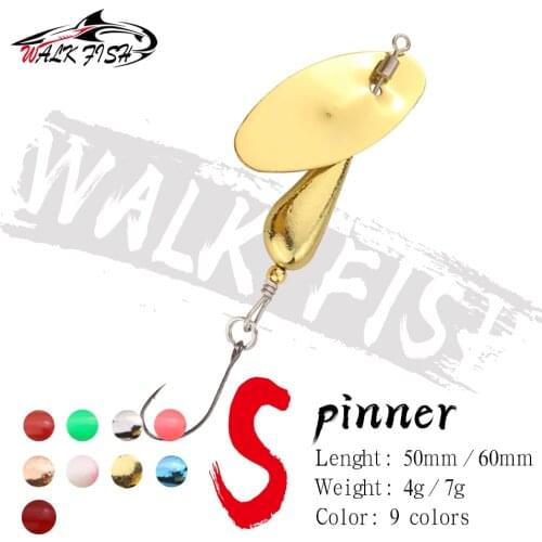 WALK FISH Fishing Spoon Spinner Bait 1PCS 2.8g/5.5cm Single hook Metal Bait Artificial Wobblers CrankBaits Jig Sequin Lure