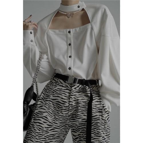 Women Shirt Chiffon Hollow Out Spring Autumn Tops Office Lady Full Solid O-Neck Women Blouse Euro-America Style