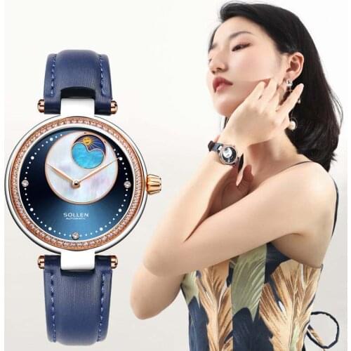 Mechanical Watches for Women Pagani Design Automatic Watches Diamond-studded Mother-of-pearl Luxury Watch Relojes Para Mujer