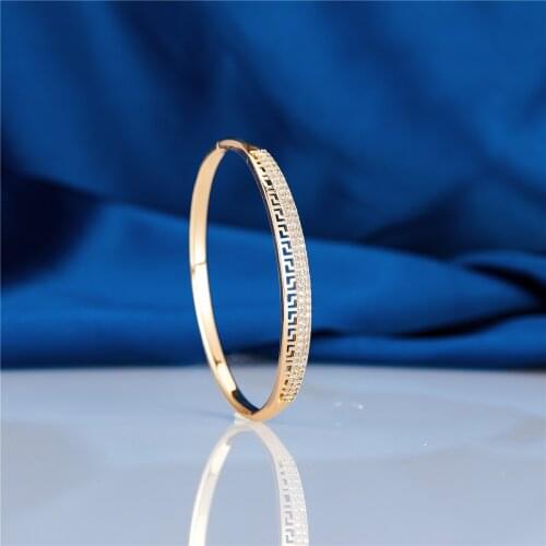 Jennifer New Bangles Natural Copper Women Bangles Carving Pattern Wedding Luxury Fine Classic Fashion Jewel