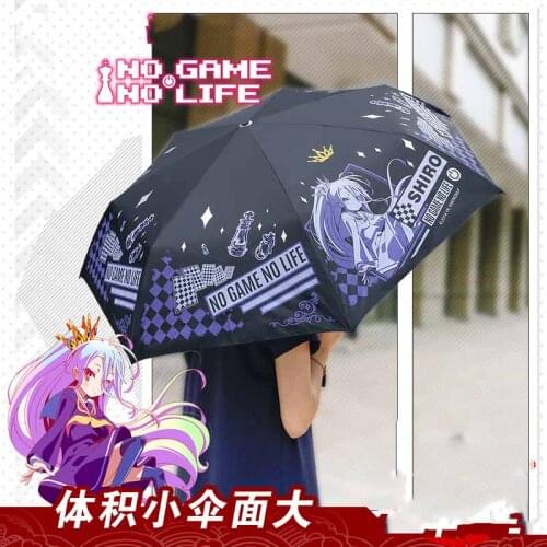 Anime NO GAME NO LIFE Schwi Dola Dual-use Umbrella Portable Folding Cartoon Sun Rain Umbrella Student Stationery Xmas Gifts