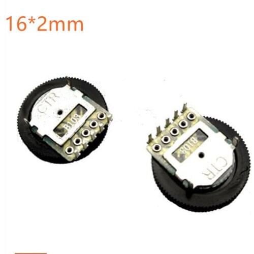 10pcs 16*2mm Double Gear tuning potentiometer B103 10K 5Pin Dial Potentiometer