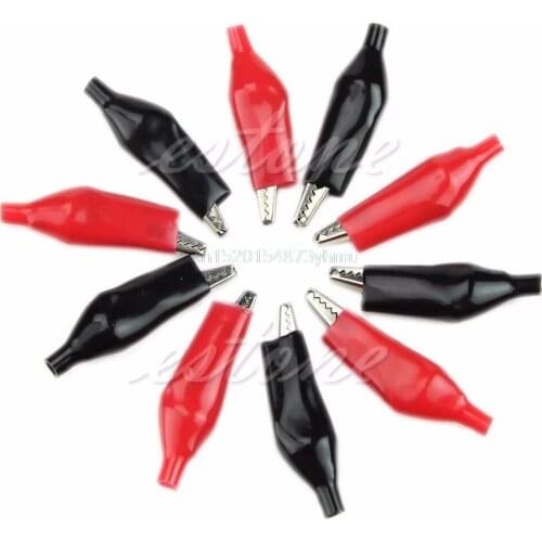 10Pcs 35mm Alligator Leads Crocodile T Clip for Electrical Jumper Wire Cable