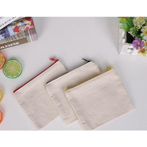 100pcs/lot blank canvas zipper Pencil cases pen pouches cotton cosmetic Bags makeup bags Mobile phone clutch bag organizerSN2003
