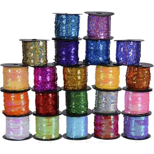 100 yards/roll 6mm Sequin Flat Round Loose Sequins Crafts Paillette Sewing Clothes Decoration DIY Accessory LentejuelasParaCoser