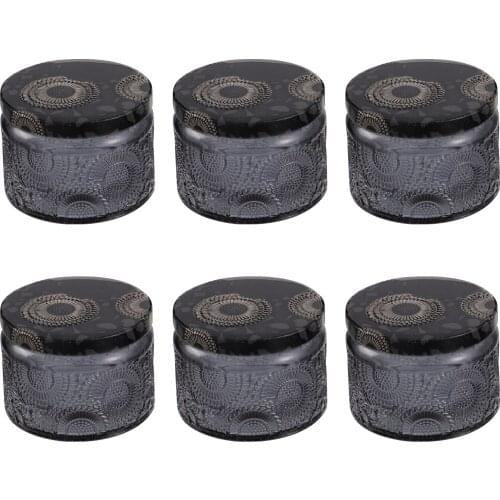 12pcs Embossed Glass Candle Container Kits Round Candle Making Mason Jars