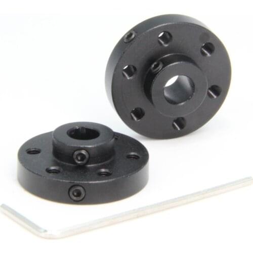 2PCS Rigid Flange Coupling Motor Guide Shaft Coupler, Universal Aluminum MOUNTING HUB for 6mm Shaft Pair with M3 Thread